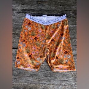 Solstice Intimates velvet bike shorts retro cannabis print